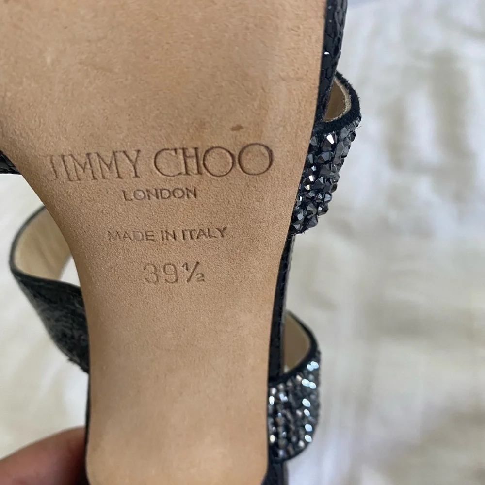✨ Jimmy Choo Black Strappy Platform Heels – Size 39.5 (US 9.5) ✨
